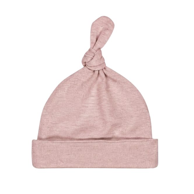 Hovedbilde Nyfødtlue i merinoull med bambus dusrosa