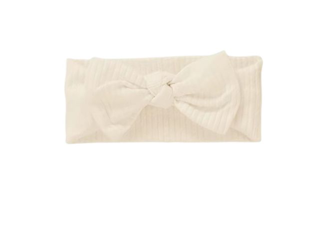 Hovedbilde Krem bredribbet hårbånd i økologisk bomull