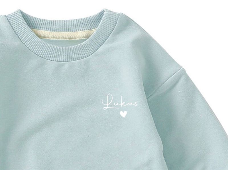 Minty mist  sweatshirt romper med navn - trykk