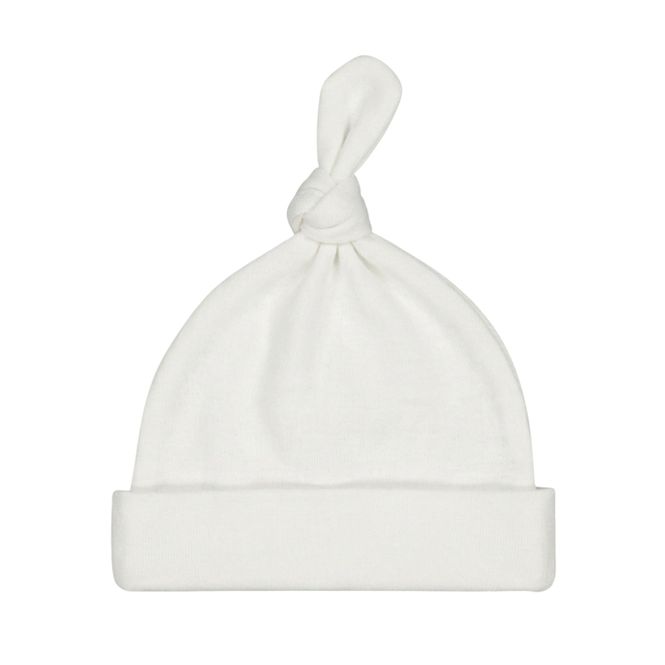 Hovedbilde Nyfødtlue i merinoull med bambus hvit