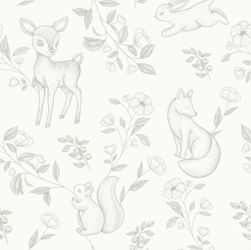 Baby heldress i bambus med glidelås – Ellie Woodland Dreams støvgrønn