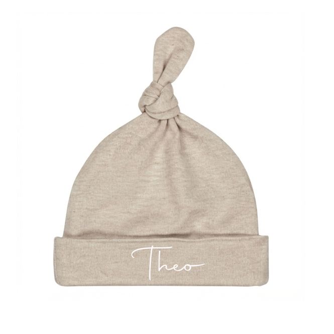 Hovedbilde Nyfødtlue med navn i merinoull med bambus ...