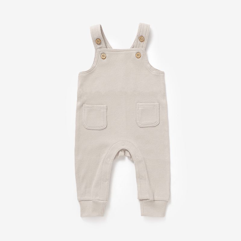 Varm sand overall i ribbet økologisk bomull