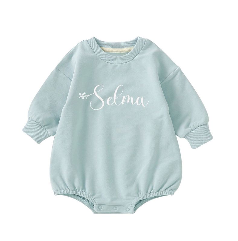 Minty mist  sweatshirt romper med navn - trykk