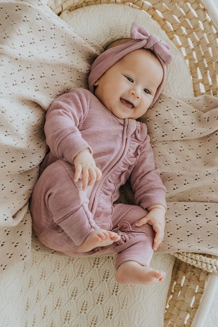 Hovedbilde Melert gammelrosa pysjamas i 100% merinoull