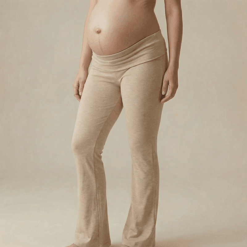 Ellie ulllyoga tights i tynn merinoull/bambus i sandstein