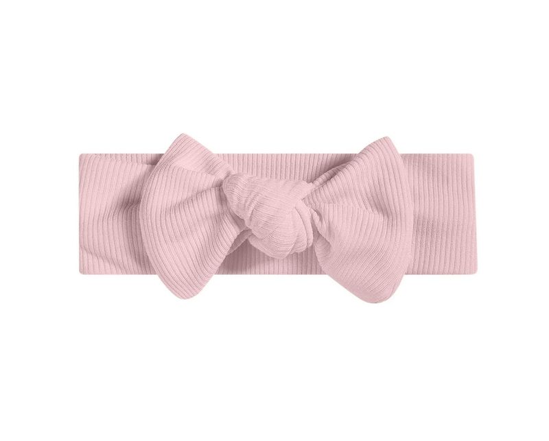 Smalribbet hårbånd i støvrosa bambus
